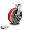 Service Caster 10'' Extra Heavy Duty Red Poly on Cast Iron Wheel Swivel Caster with Brake CRAN-SCC-KP92S1030-PUR-RS-SLB - alternate 2